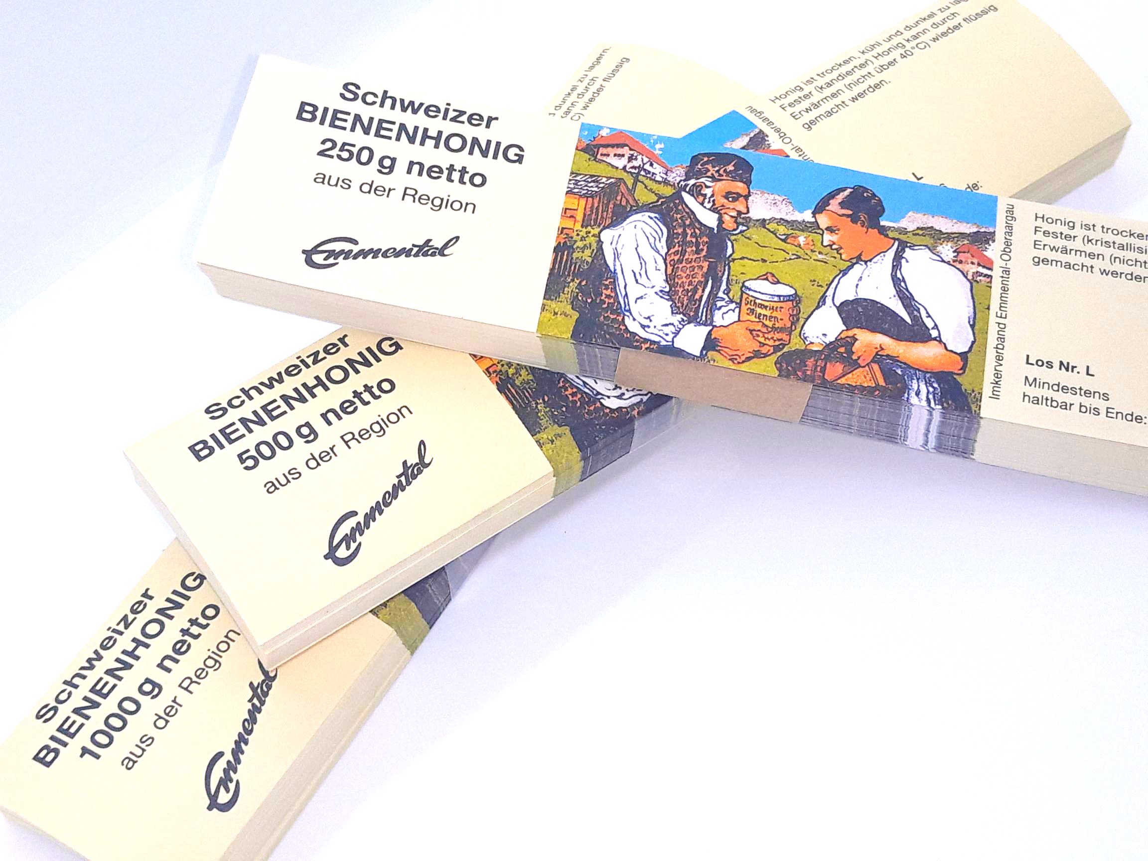 Original Emmentaler Bienenhonig Etiketten im Bund zu 100 Stück